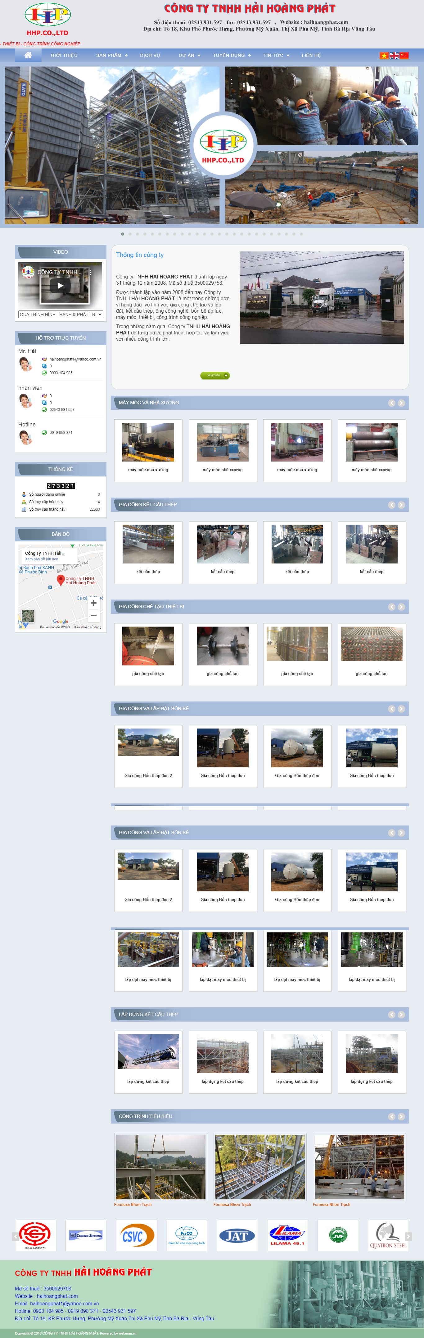 Thiết kế Web cơ khí haihoangphat.com
