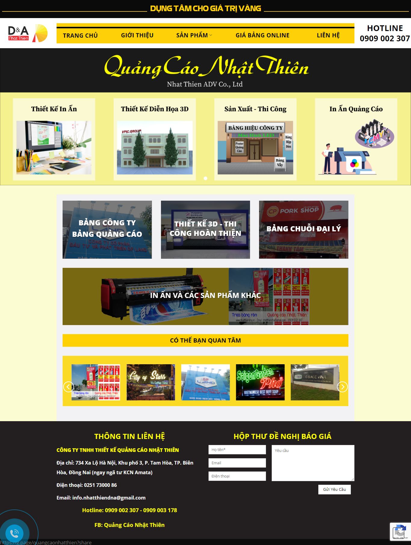 Thiết kế Web quảng cáo nhatthiendna.vn