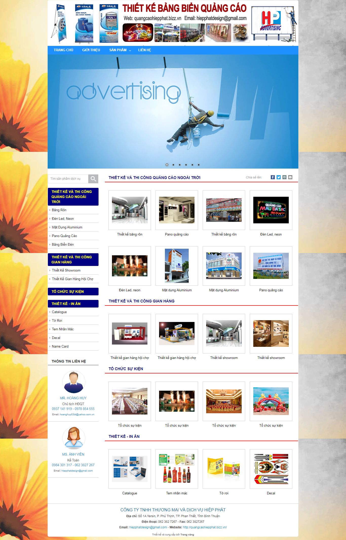 Thiết kế Web quảng cáo quangcaohiepphat.bizz.vn
