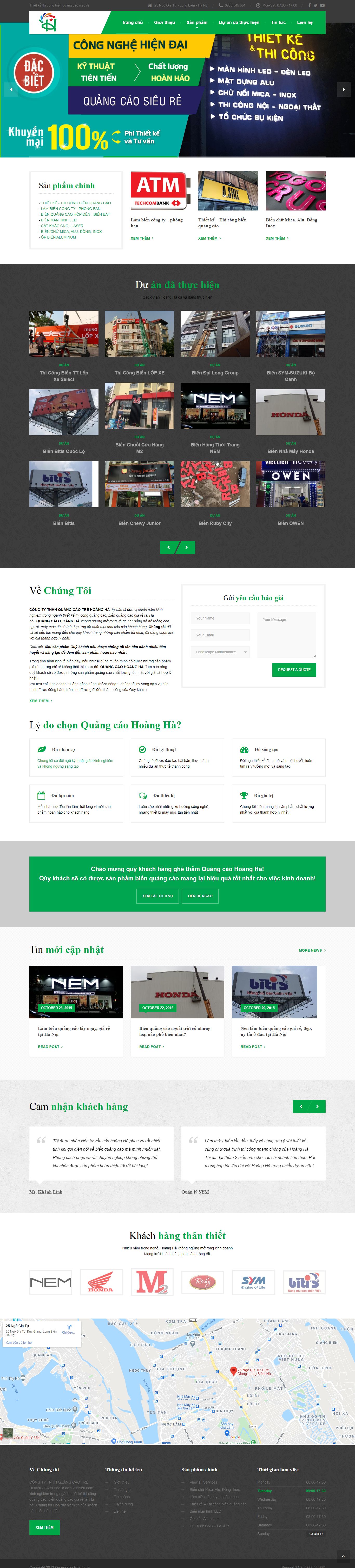 Thiết kế Web quảng cáo quangcaohoangha.com.vn