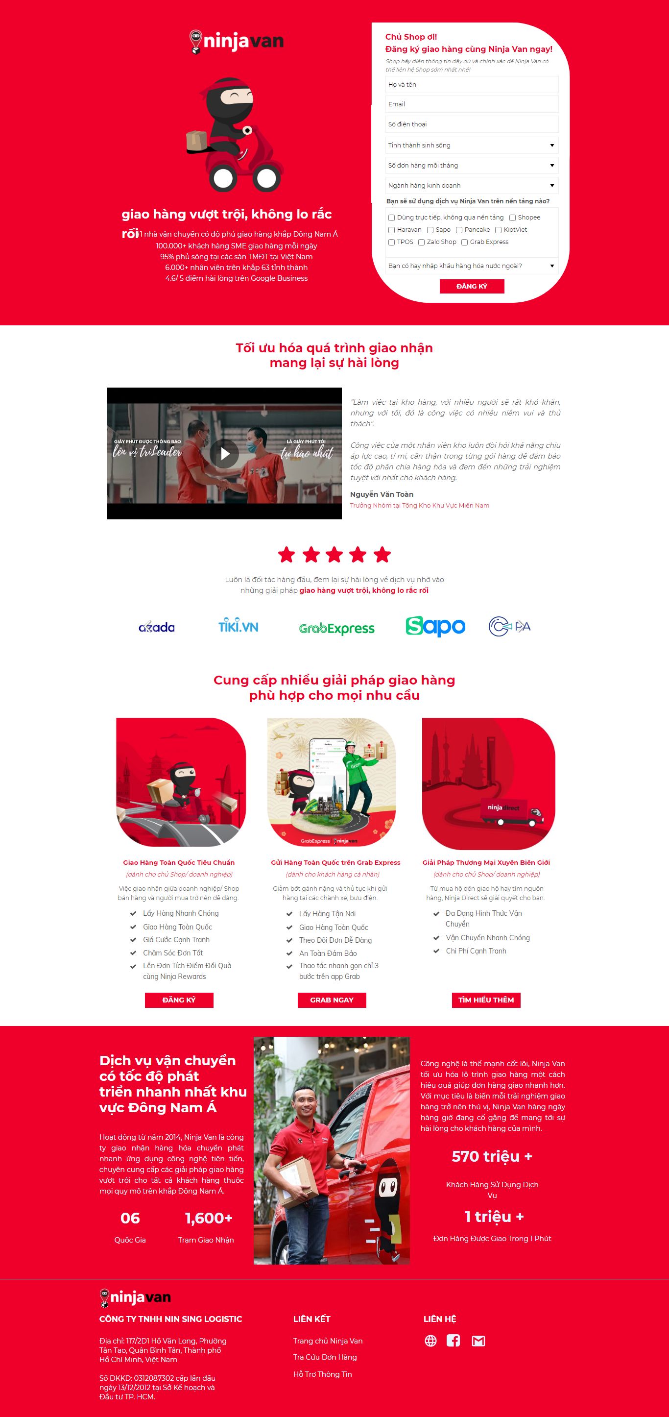 Thiết kế Web giao hàng giaohangninjavan.com