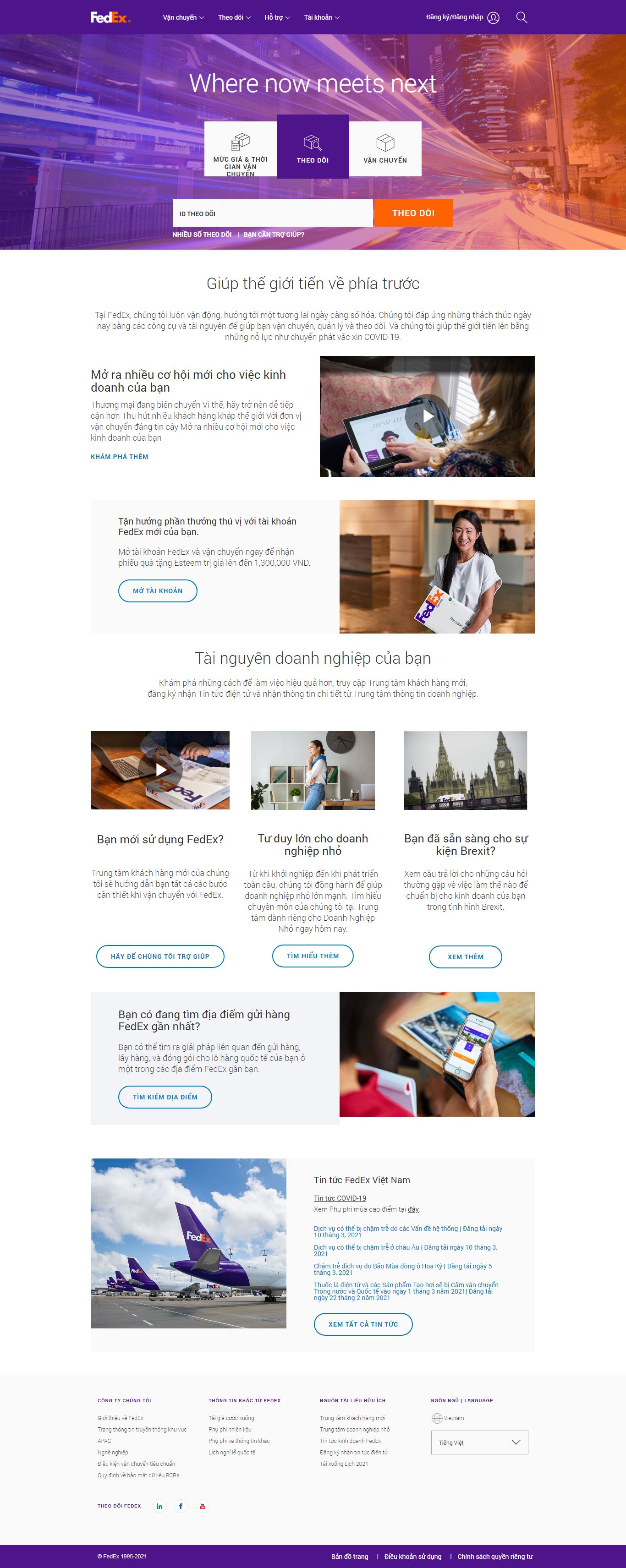 Thiết kế Web giao hàng fedex.com