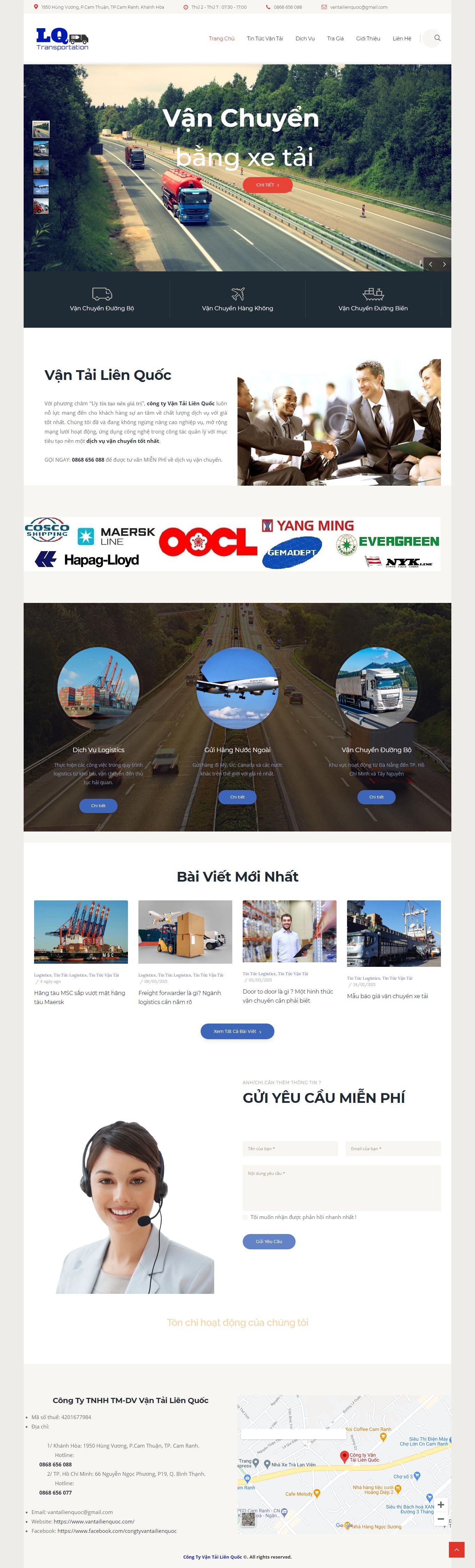 Thiết kế Web giao hàng vantailienquoc.com