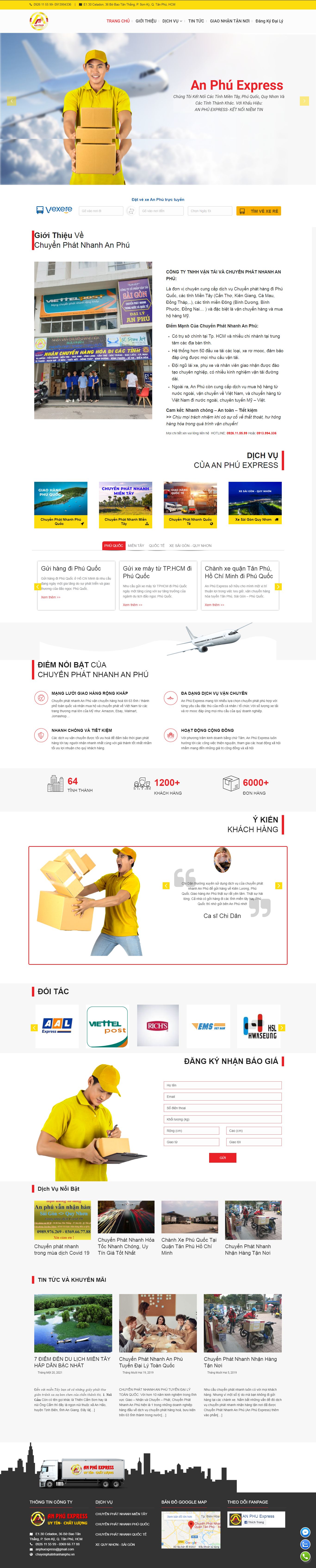 Thiết kế Web giao hàng chuyenphatnhanhanphu.vn