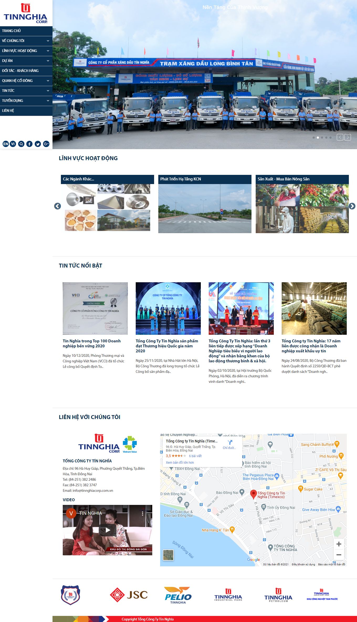 Thiết kế Web khu công nghiệp tinnghiacorp.com.vn
