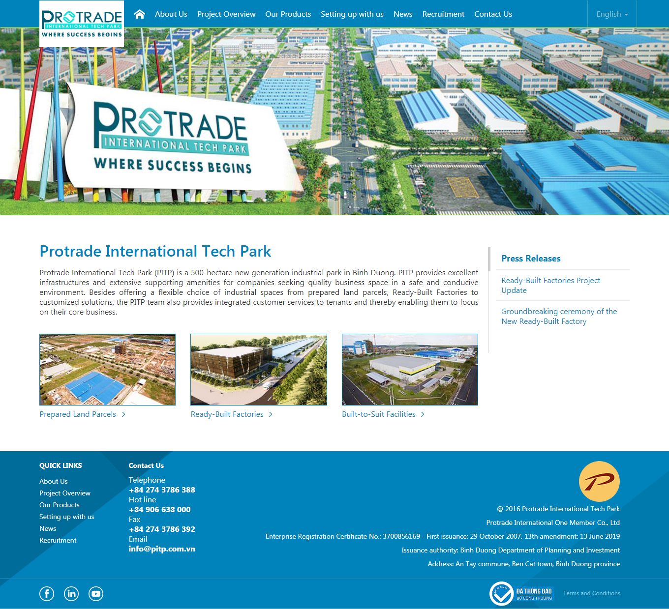 Thiết kế Web khu công nghiệp pitp.com.vn