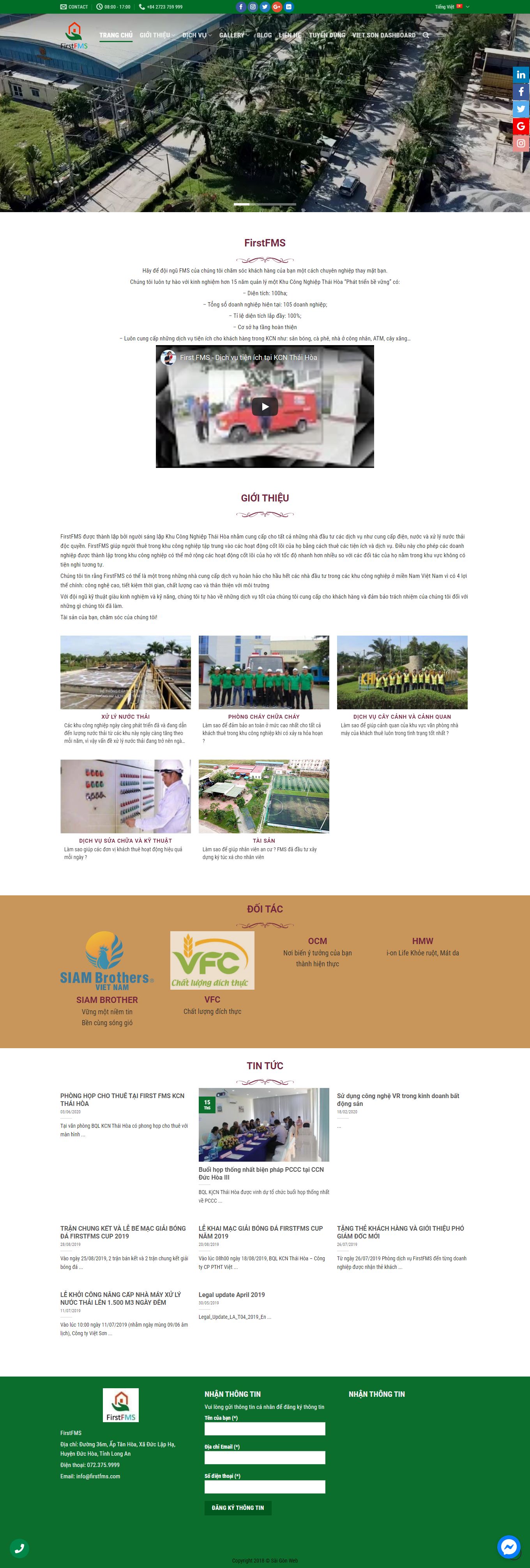 Thiết kế Web khu công nghiệp firstfms.com
