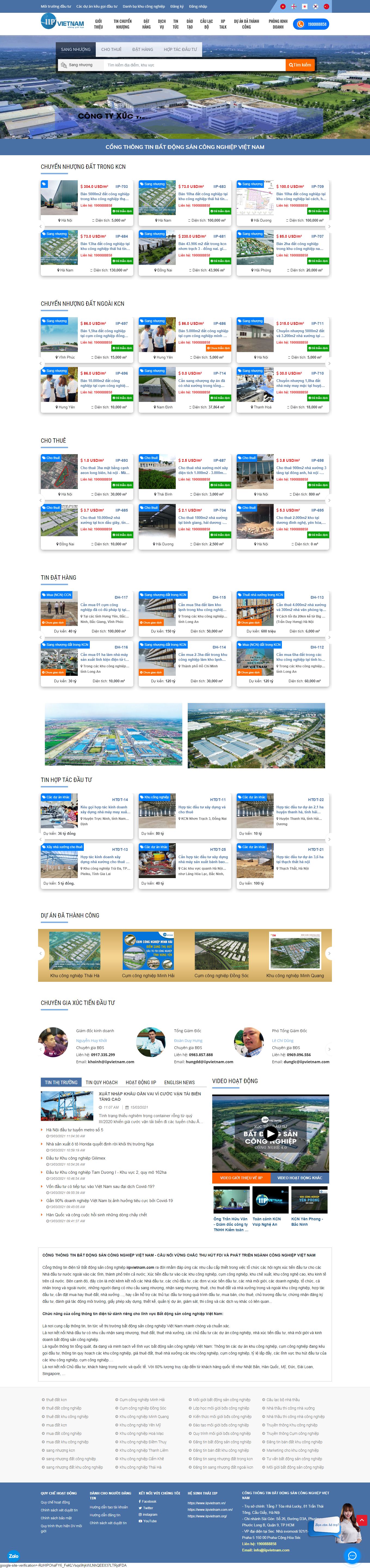 Thiết kế Web khu công nghiệp iipvietnam.com