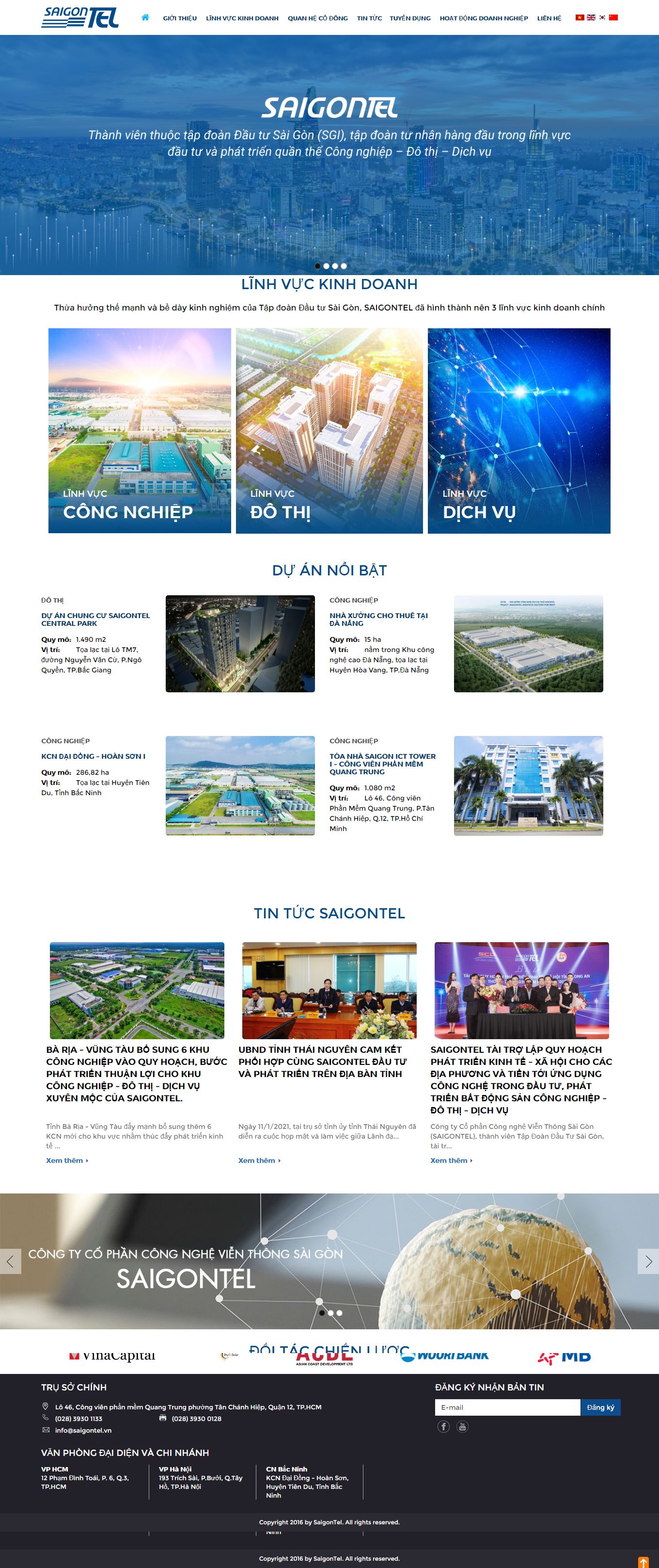 Thiết kế Web khu công nghiệp saigontel.com