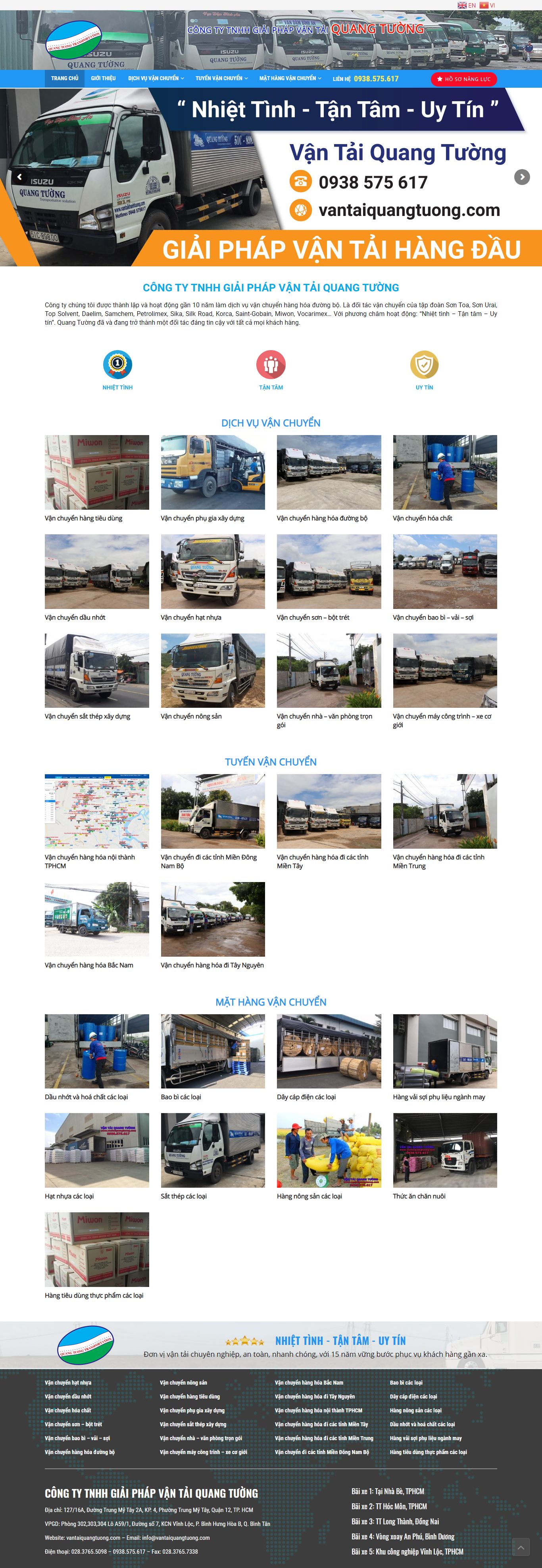 Thiết kế Web vận chuyển vantaiquangtuong.com