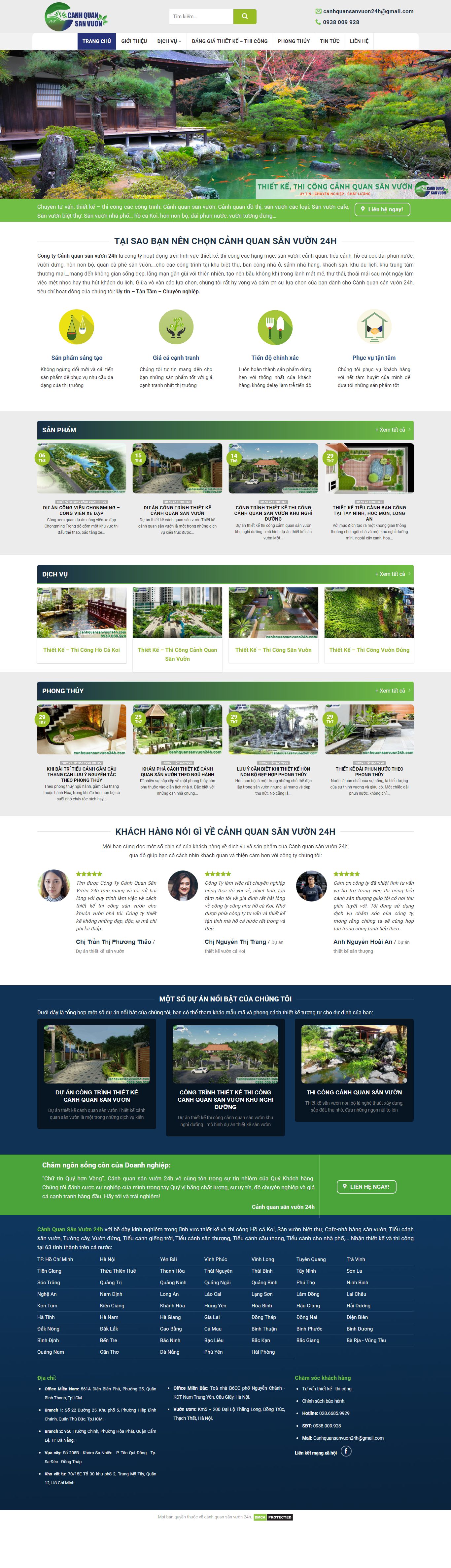 Thiết kế Web du lịch canhquansanvuon24h.com