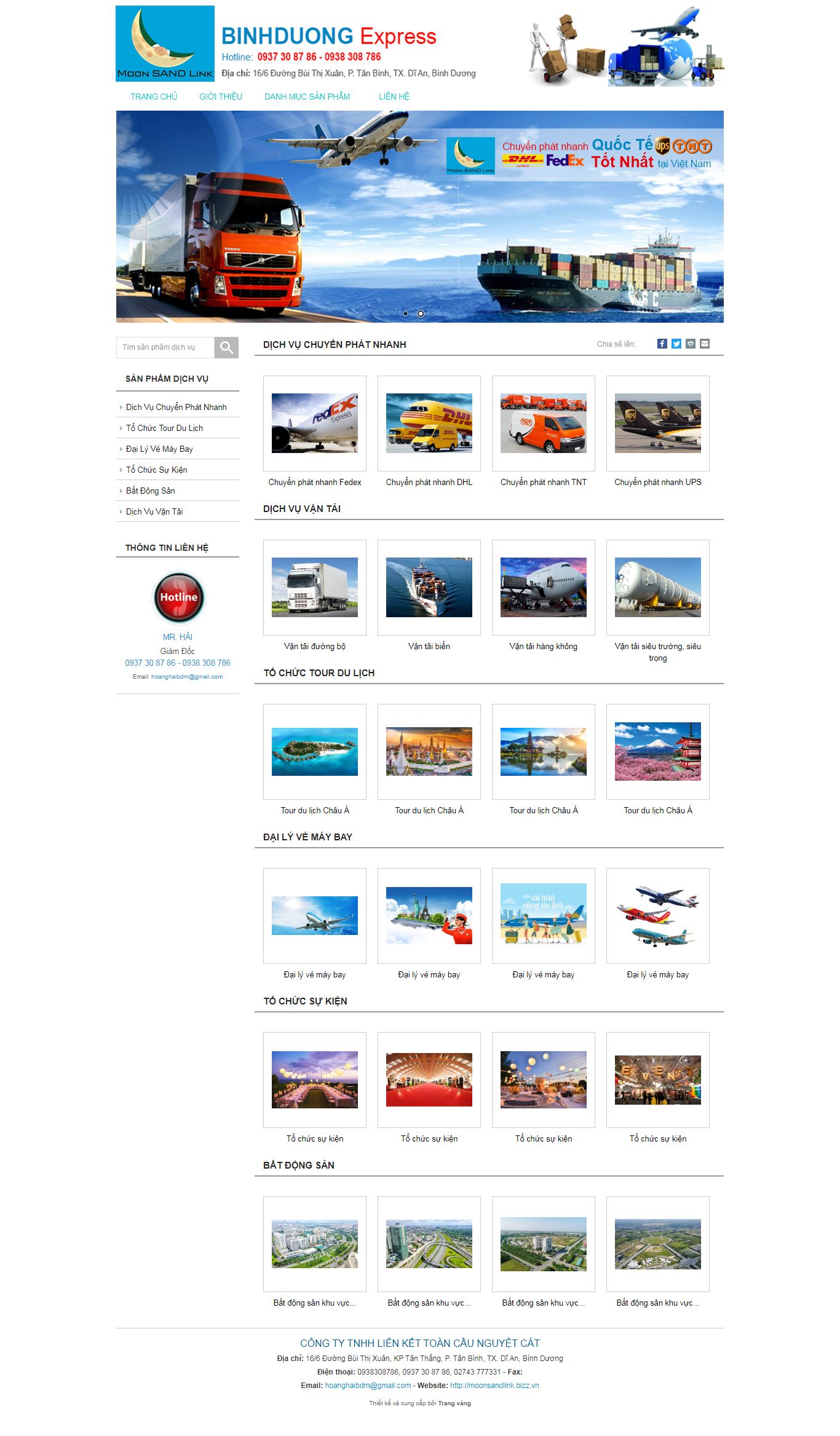 Thiết kế Web du lịch moonsandlink.bizz.vn