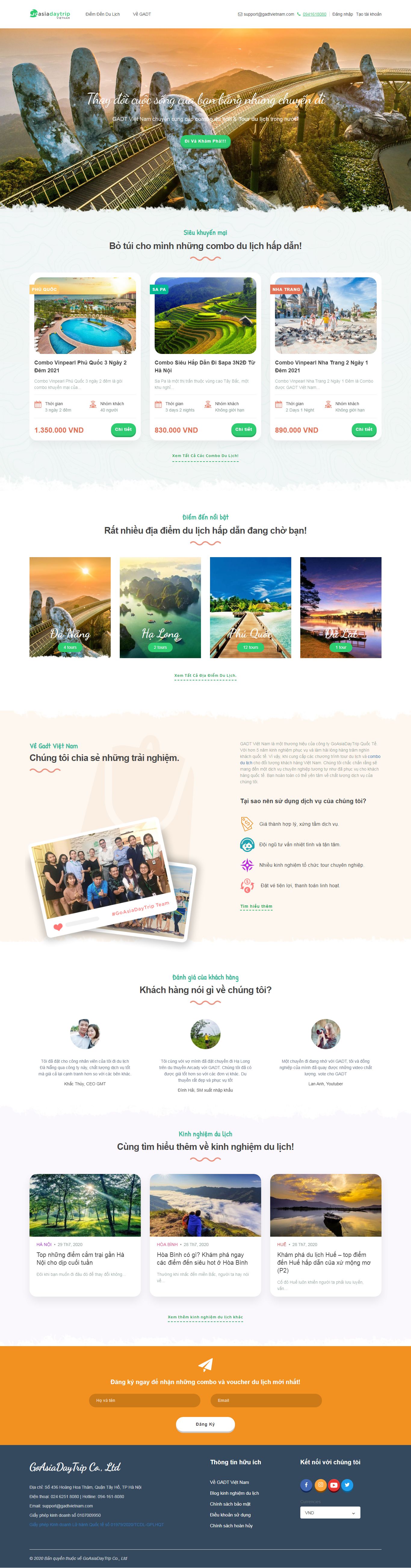 Thiết kế Web du lịch gadtvietnam.com