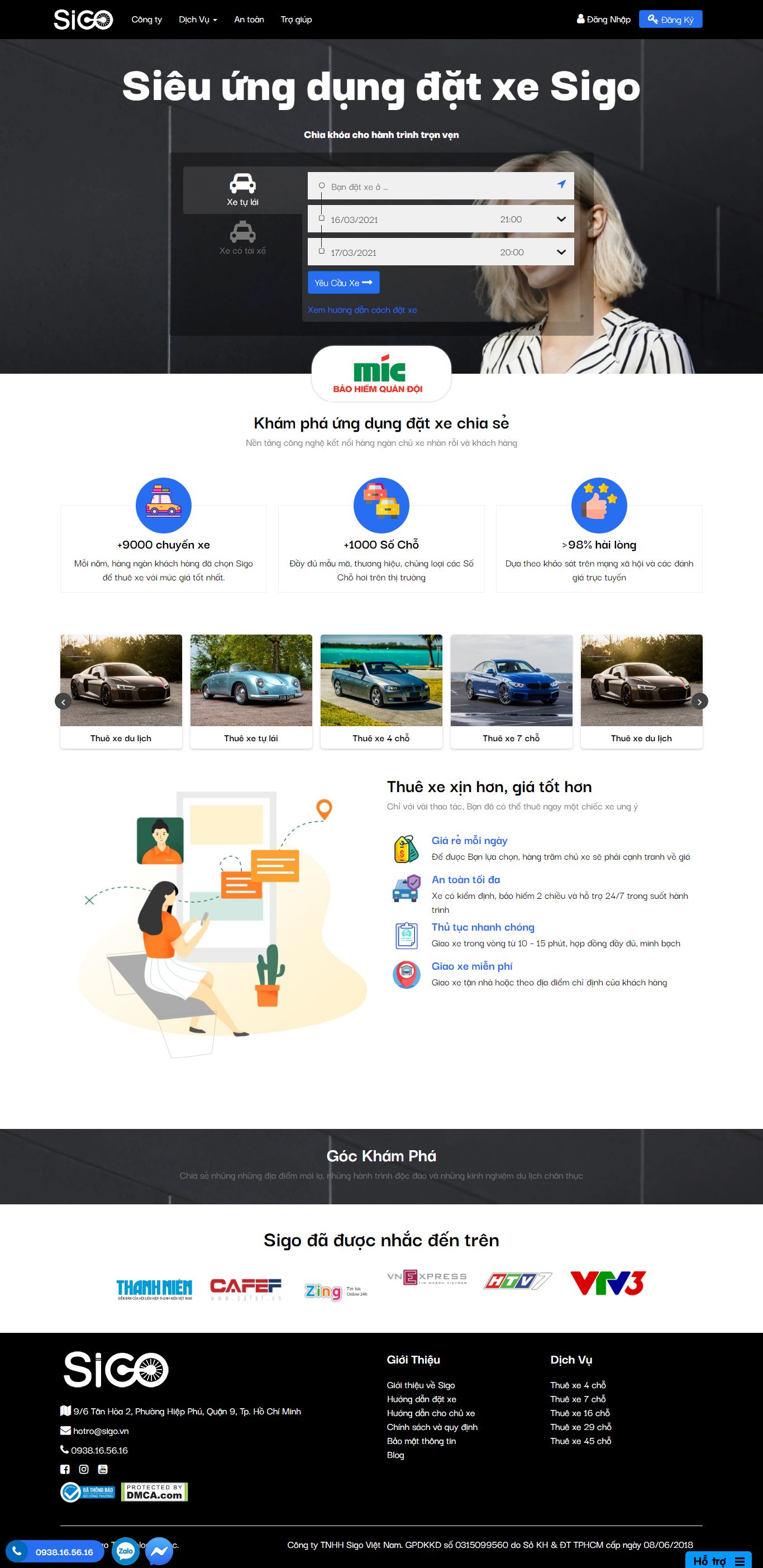 Thiết kế Web du lịch sigo.vn