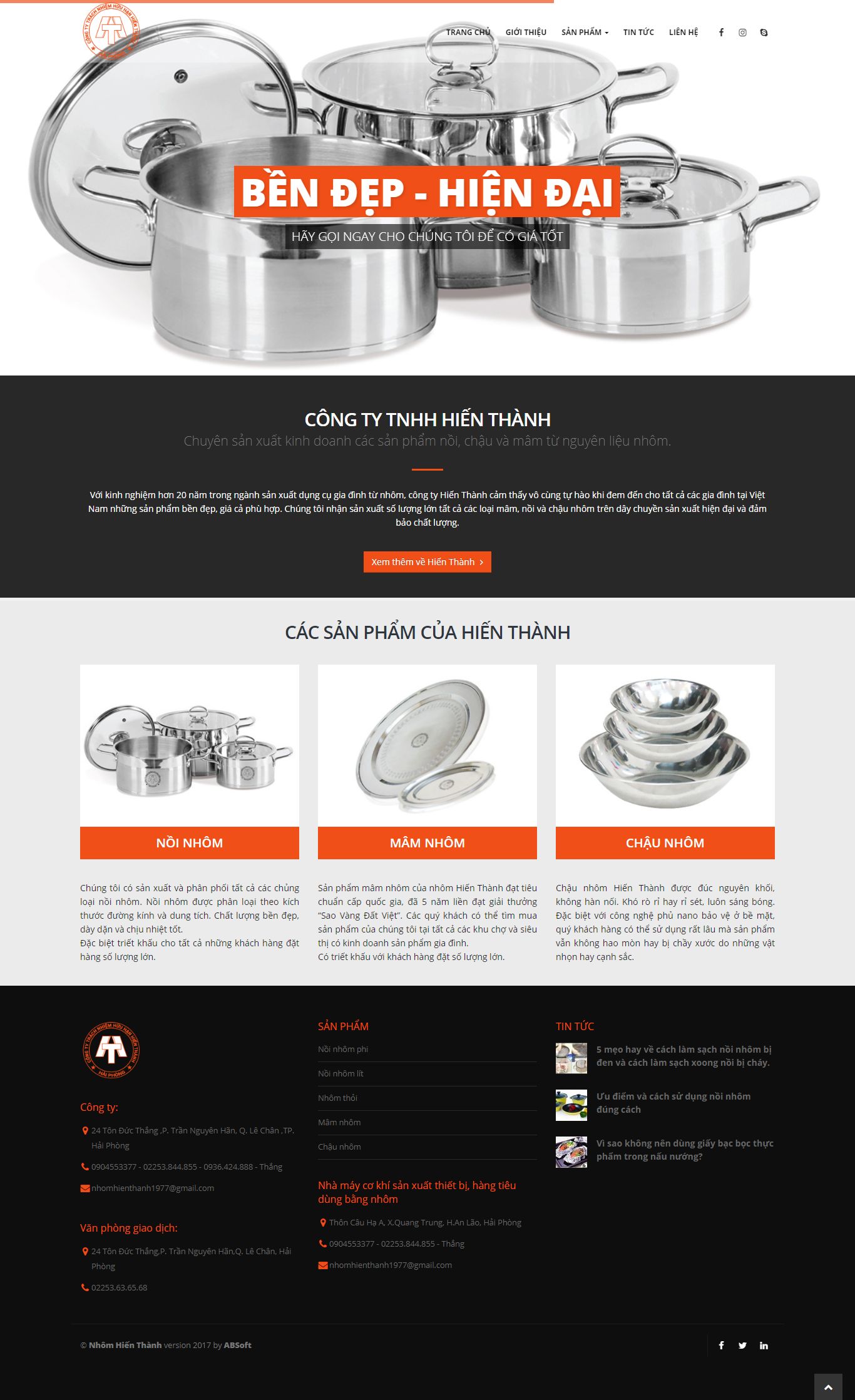 Thiết kế Web đồ gia dụng nhomhienthanh.com