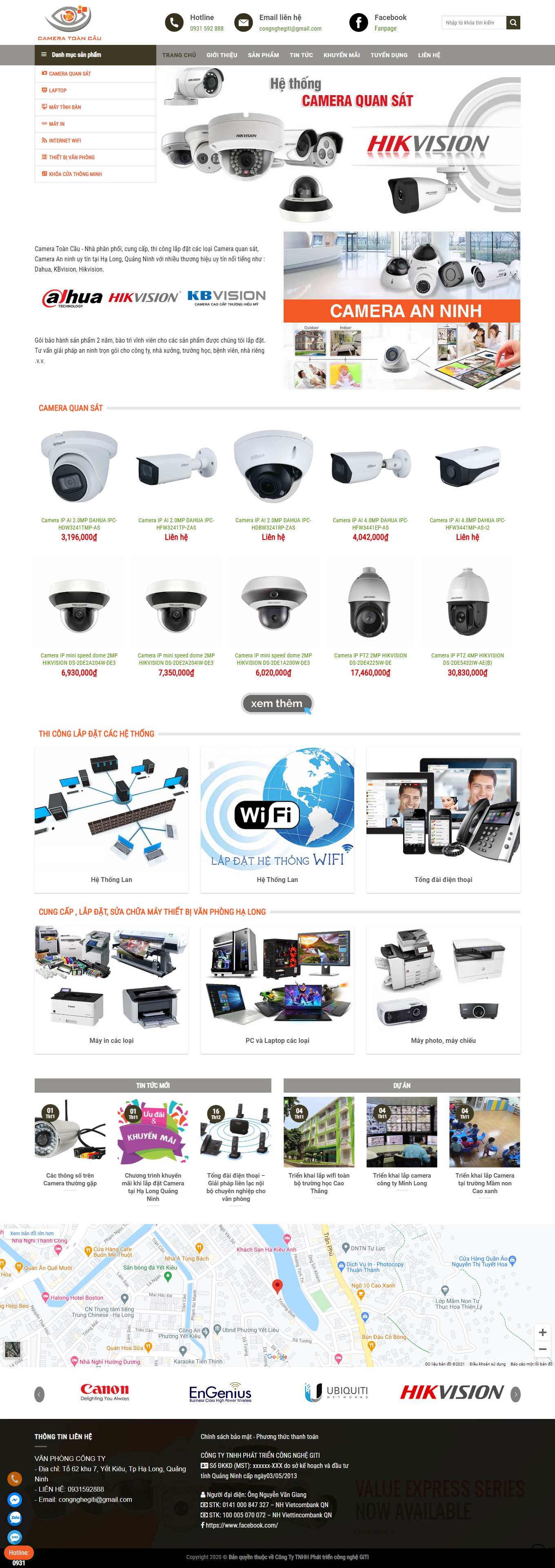 Thiết kế Web hệ thống an ninh cameratoancau.vn