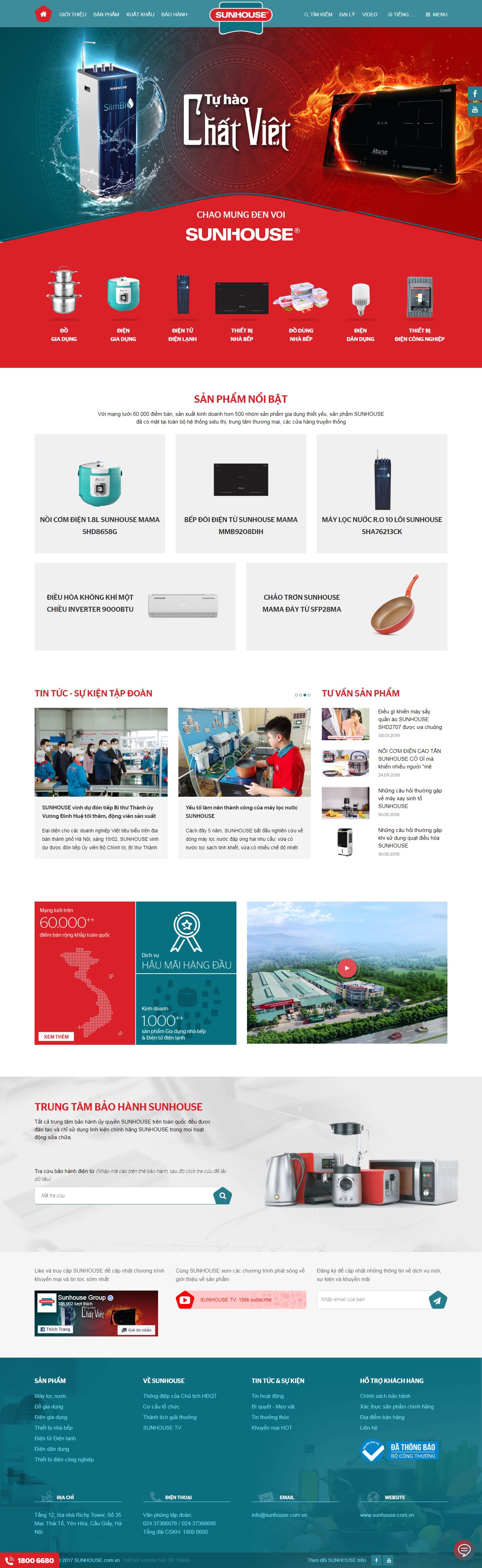 Thiết kế Web đồ gia dụng sunhouse.com.vn
