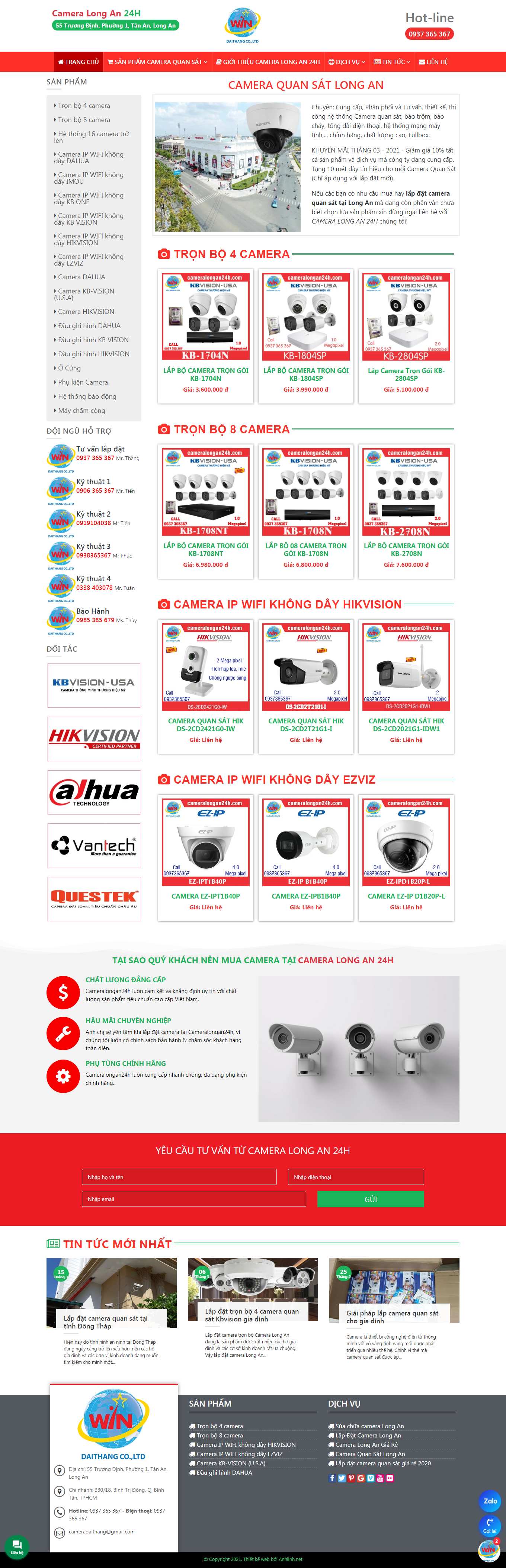 Thiết kế Web hệ thống an ninh cameralongan24h.com