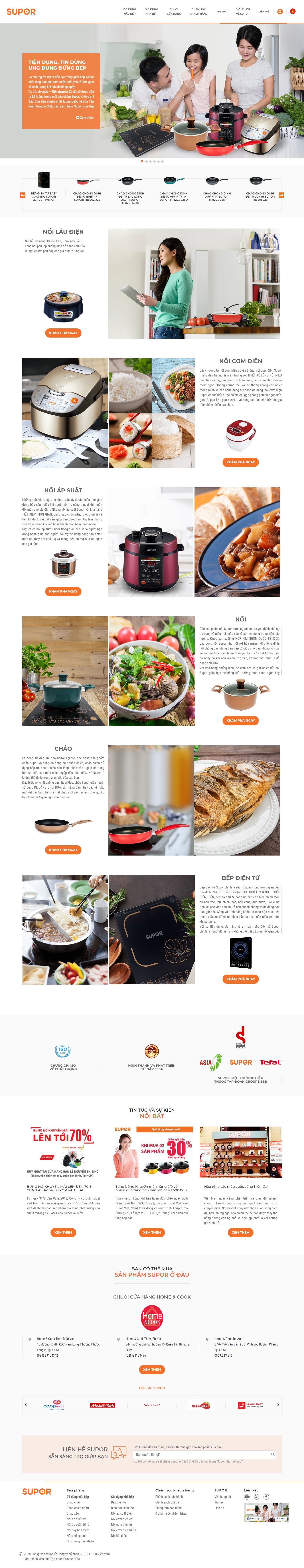 Thiết kế Web đồ gia dụng supor.com.vn