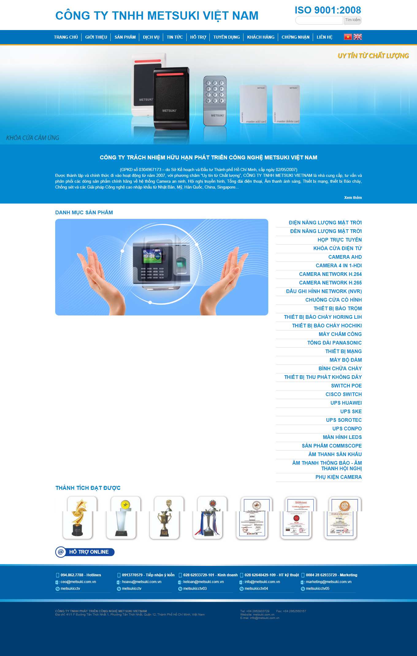 Thiết kế Web hệ thống an ninh metsuki.com.vn