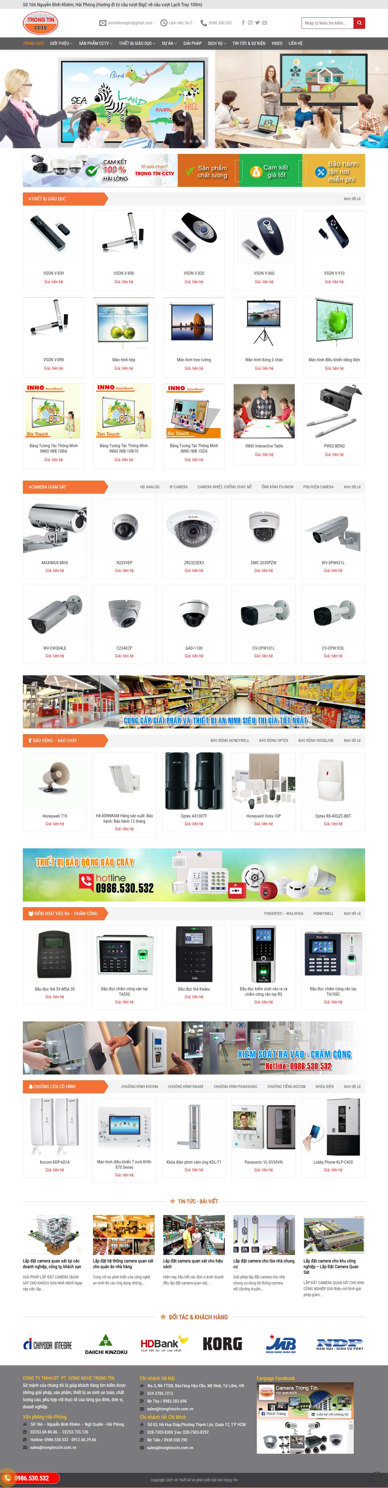 Thiết kế Web lắp đặt camera trongtincctv.com.vn