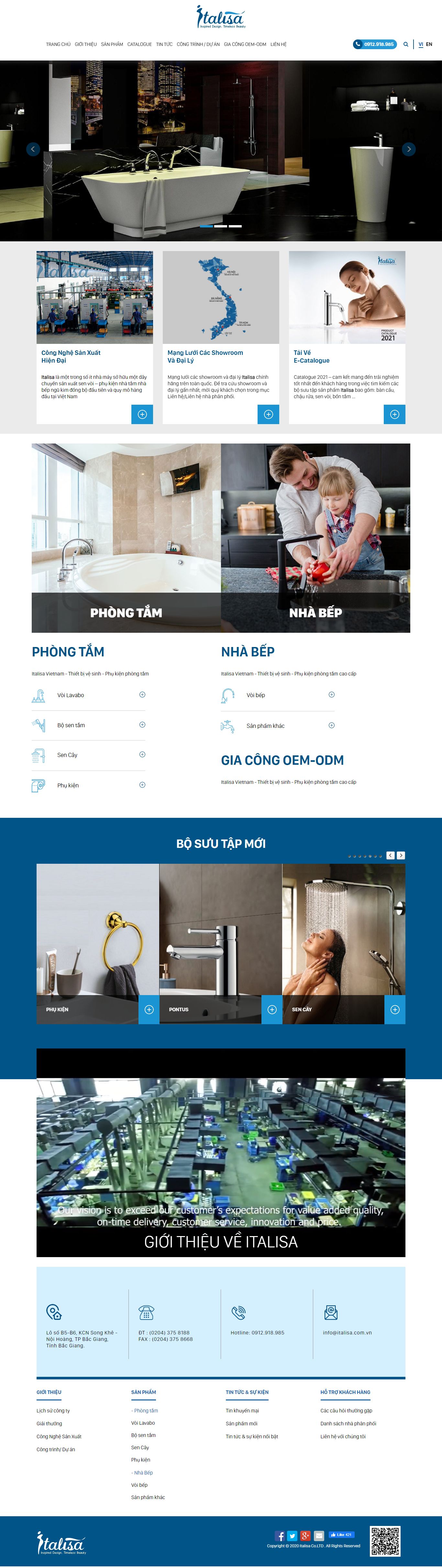 Thiết kế Web thiết bị vệ sinh italisa.vn