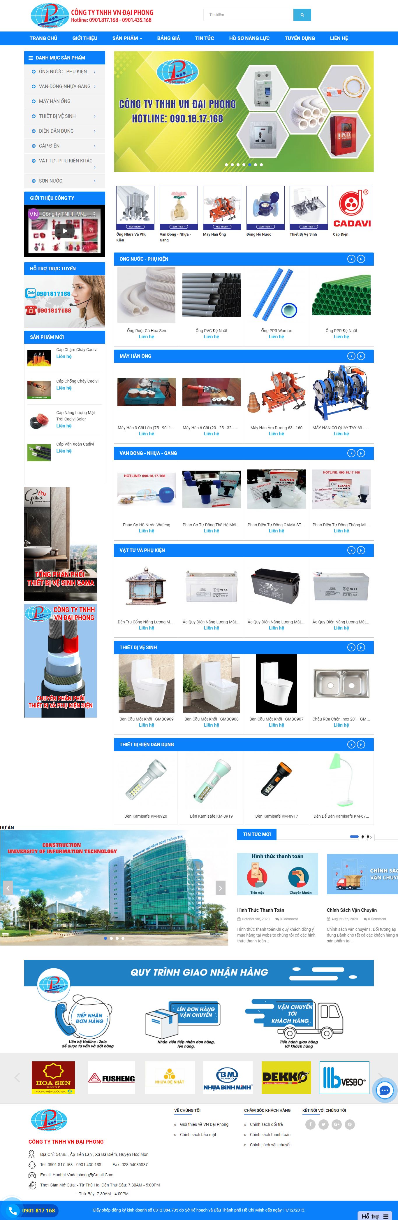 Thiết kế Web thiết bị vệ sinh vndaiphong.com