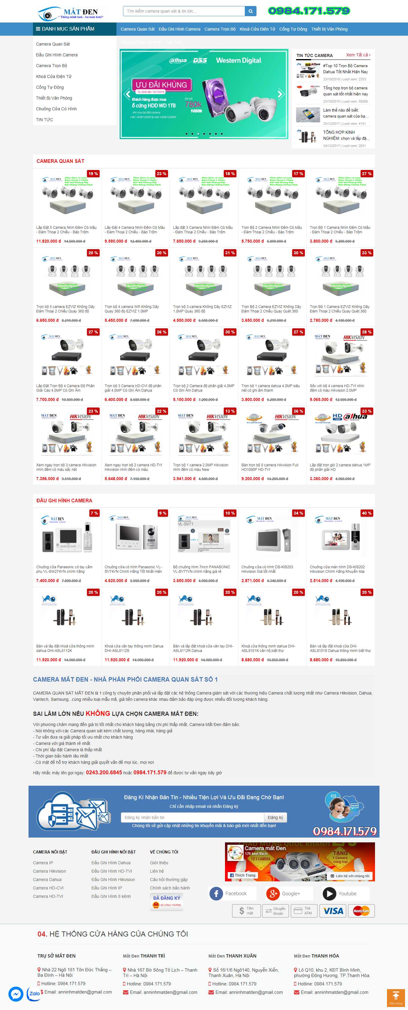 Thiết kế Web lắp đặt camera matden.vn