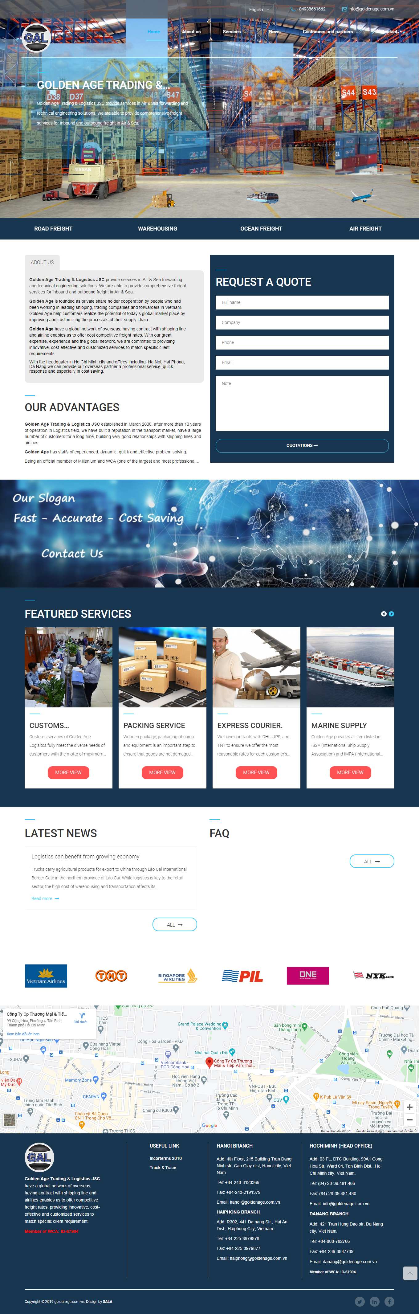 Thiết kế Web hàng hải goldenage.com.vn