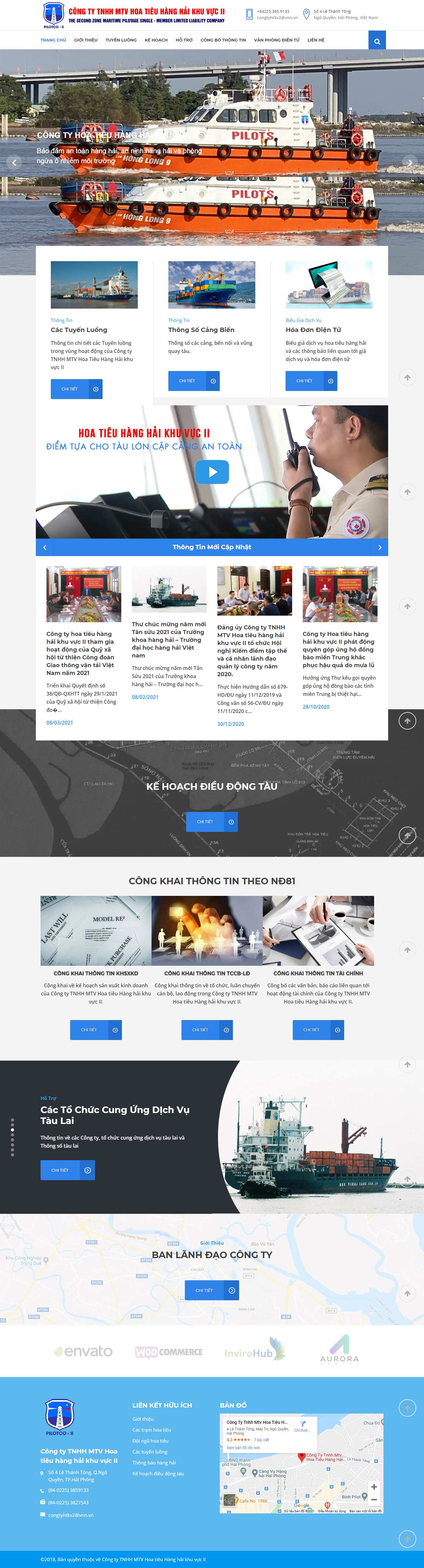 Thiết kế Web hàng hải pilotco2.com
