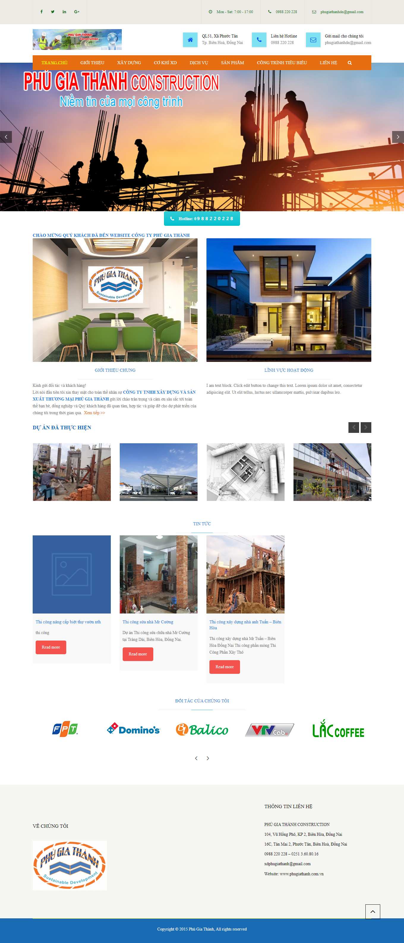 Thiết kế Web xây dựng phugiathanh.com.vn