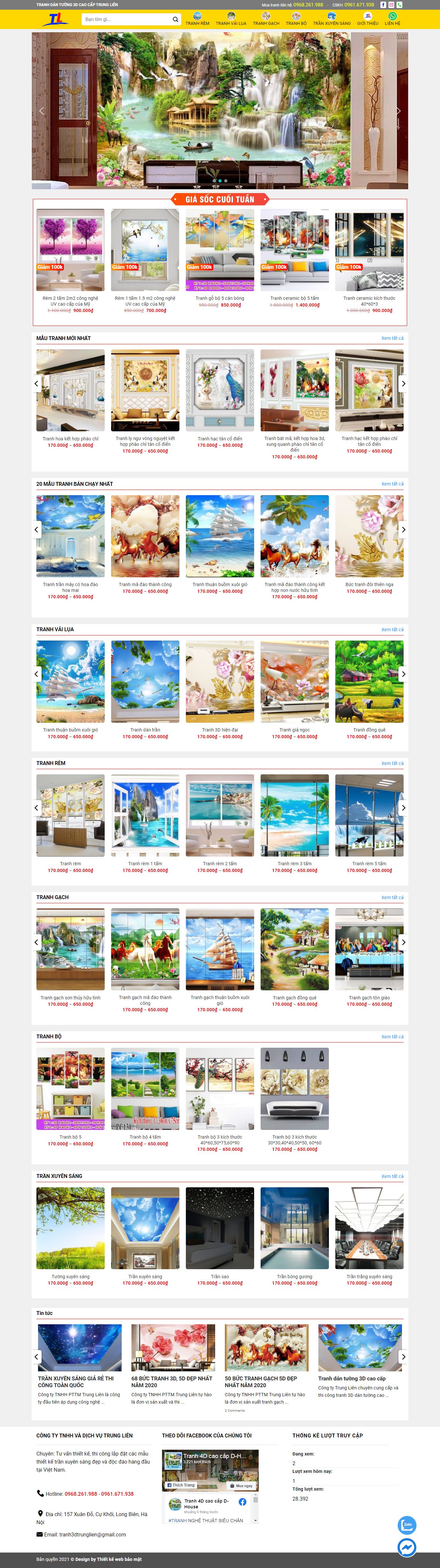 Thiết kế Web bán tranh 3d thegioitranhvietnam.com