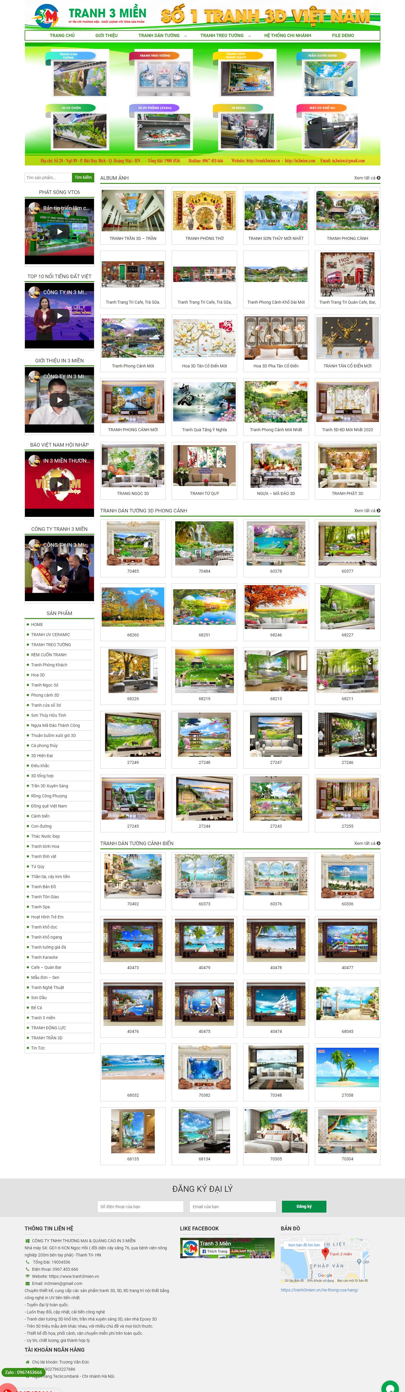 Thiết kế Web bán tranh 3d tranh3mien.vn