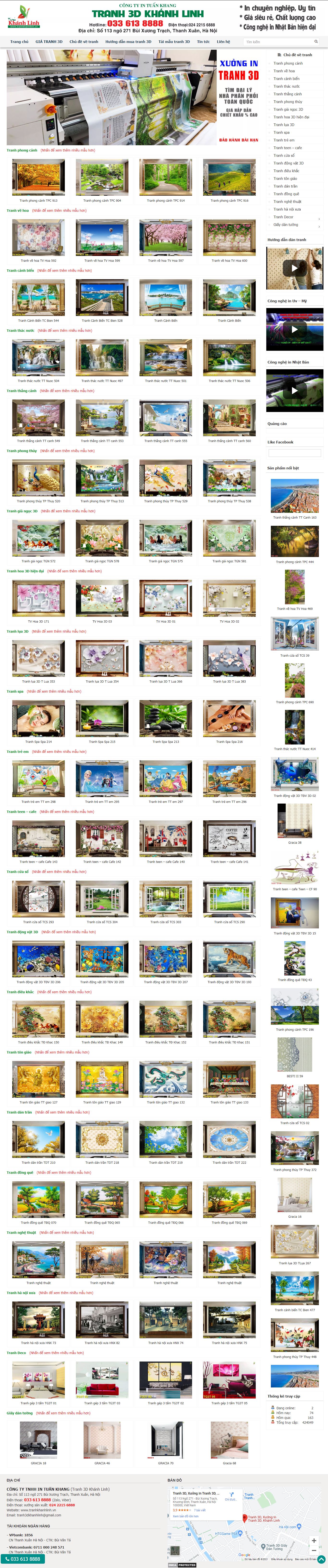 Thiết kế Web bán tranh 3d tranhkhanhlinh.vn