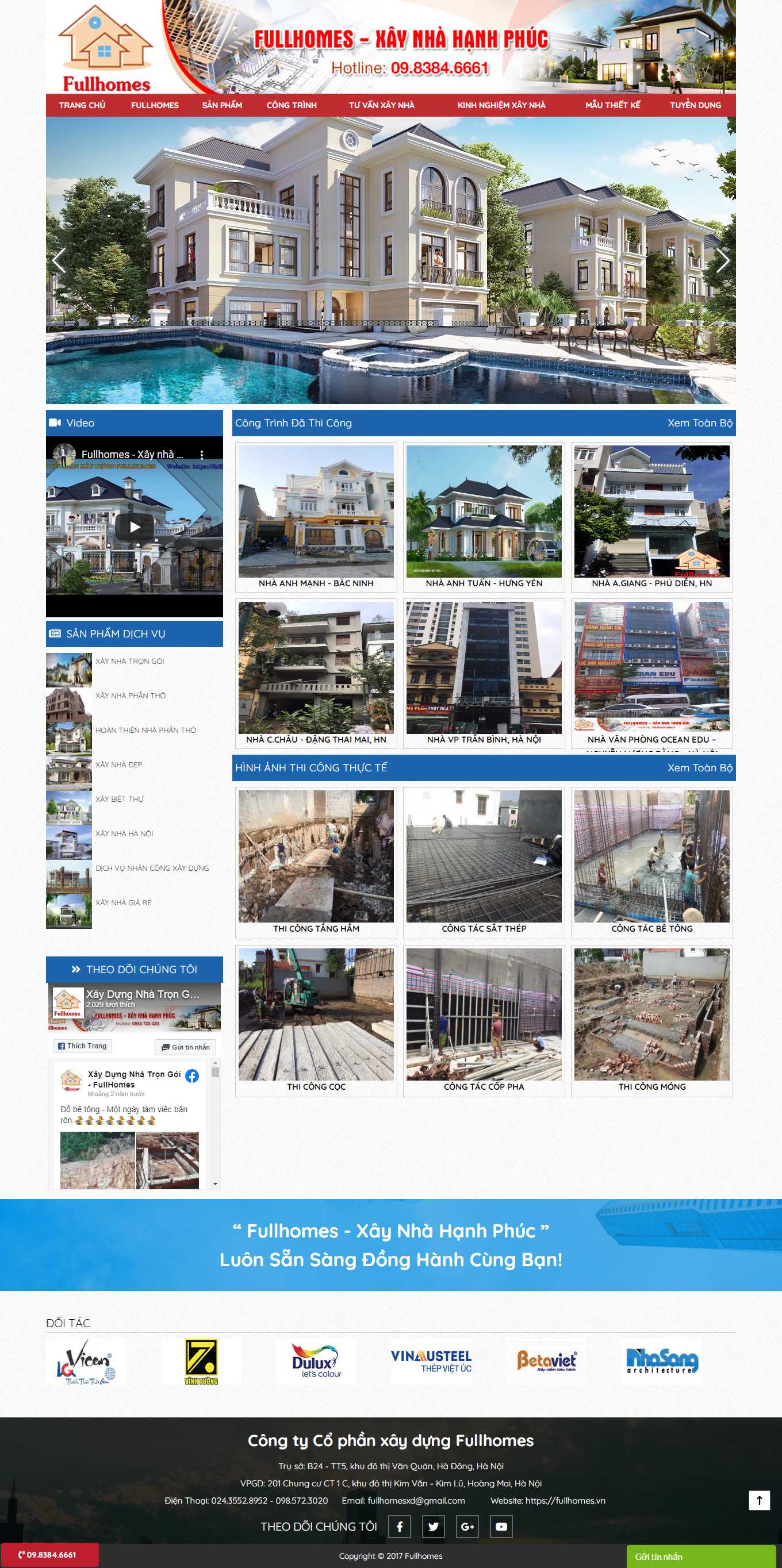Thiết kế Web xây dựng fullhomes.vn