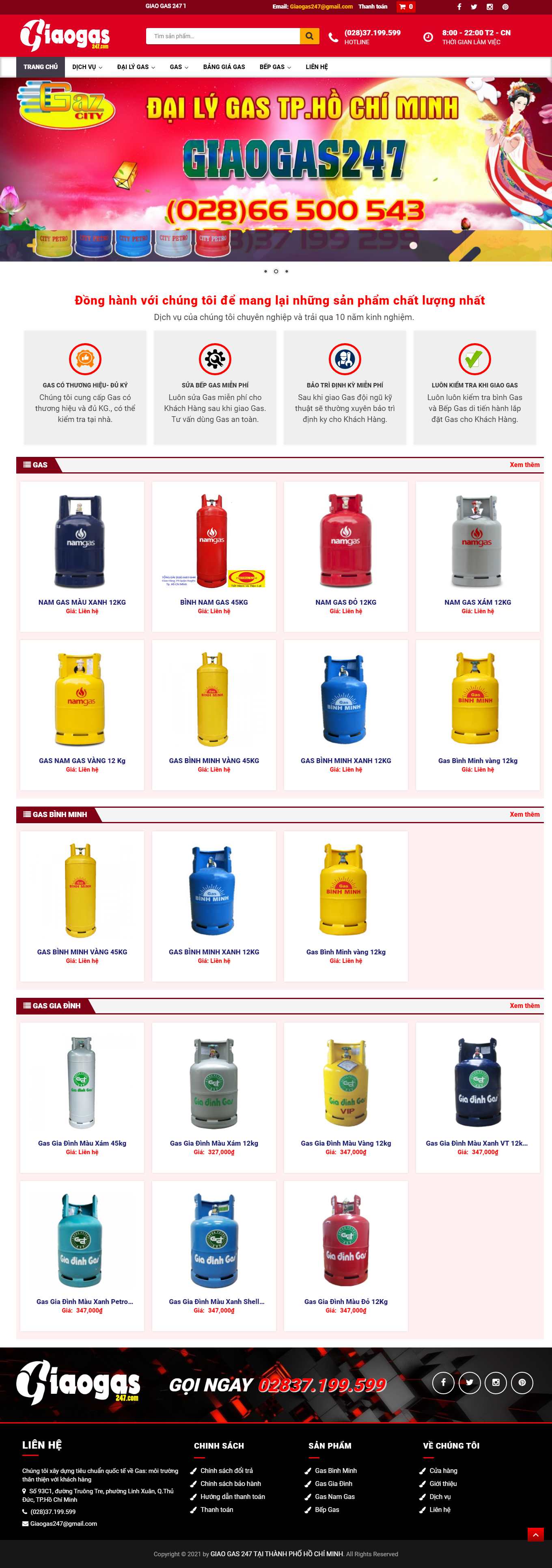 Thiết kế Web giao ga giaogas247.com