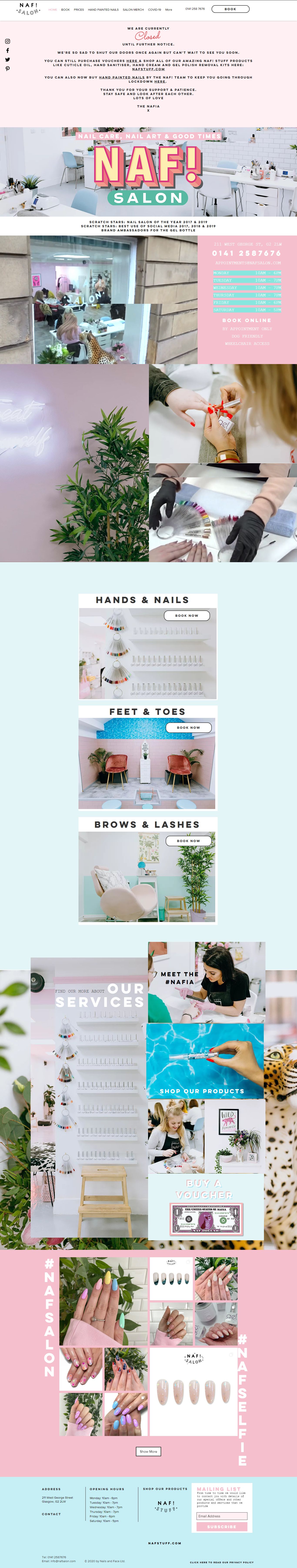 Thiết kế Web salon nails nafsalon.com