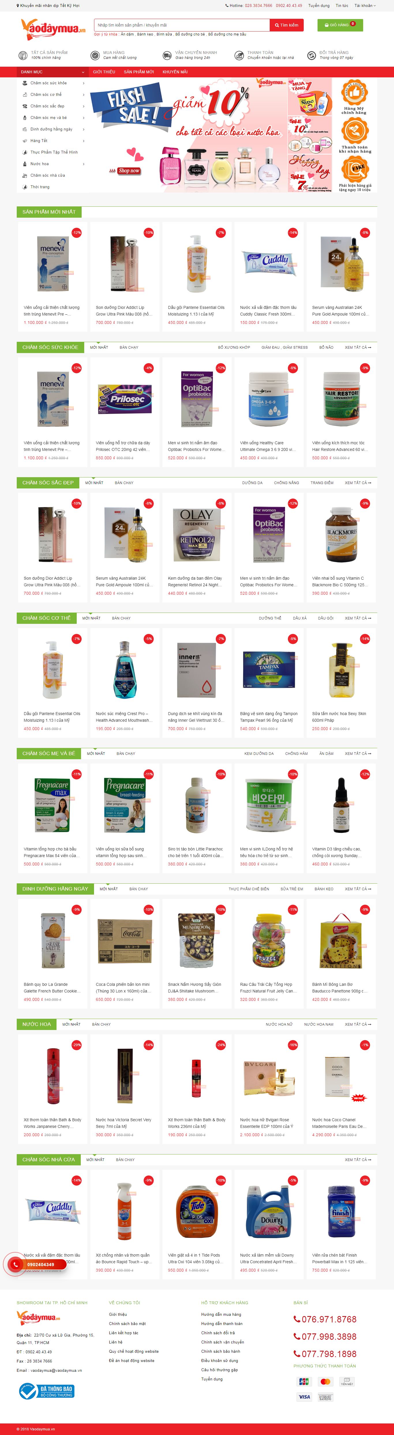 Thiết kế Web mỹ phẩm làm đẹp vaodaymua.vn