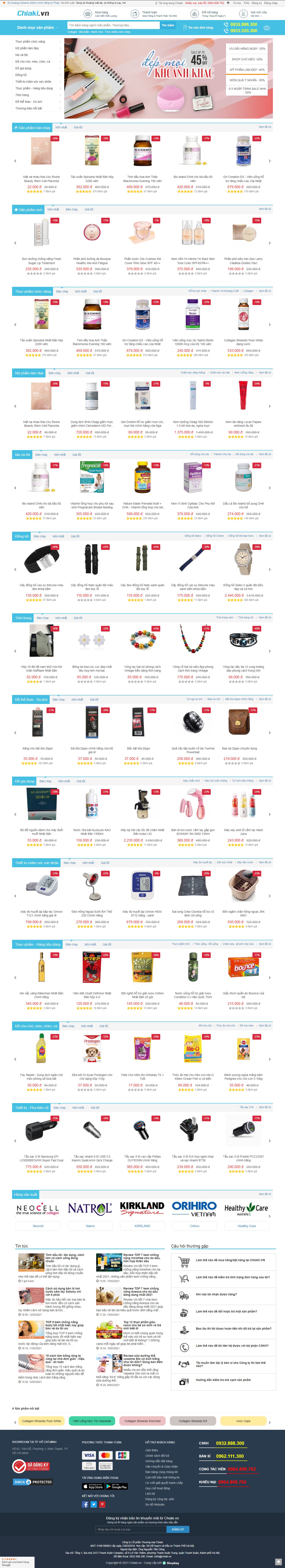 Thiết kế Web mỹ phẩm làm đẹp chiaki.vn