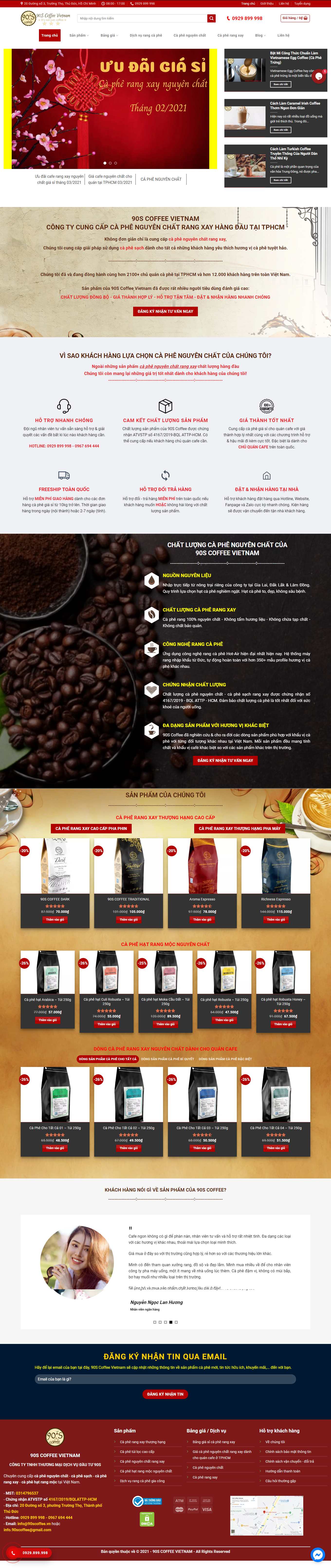 Thiết kế Web có sẵn 90scoffee.vn