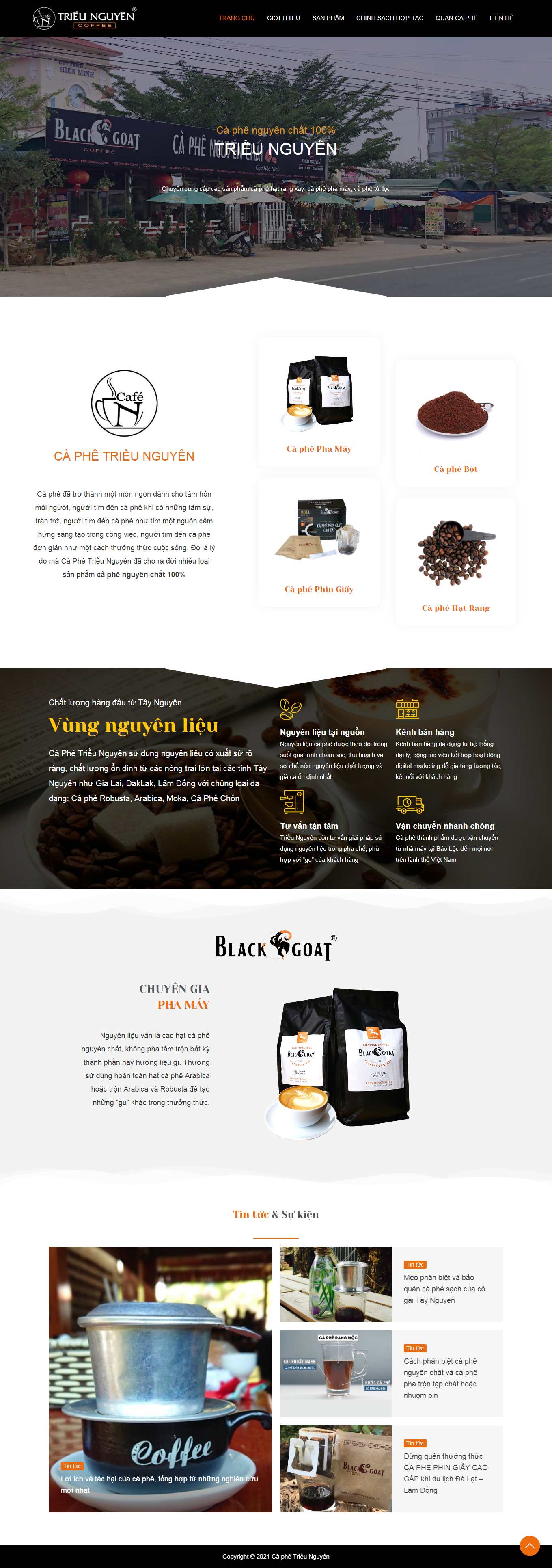 Thiết kế Web có sẵn caphetrieunguyen.com