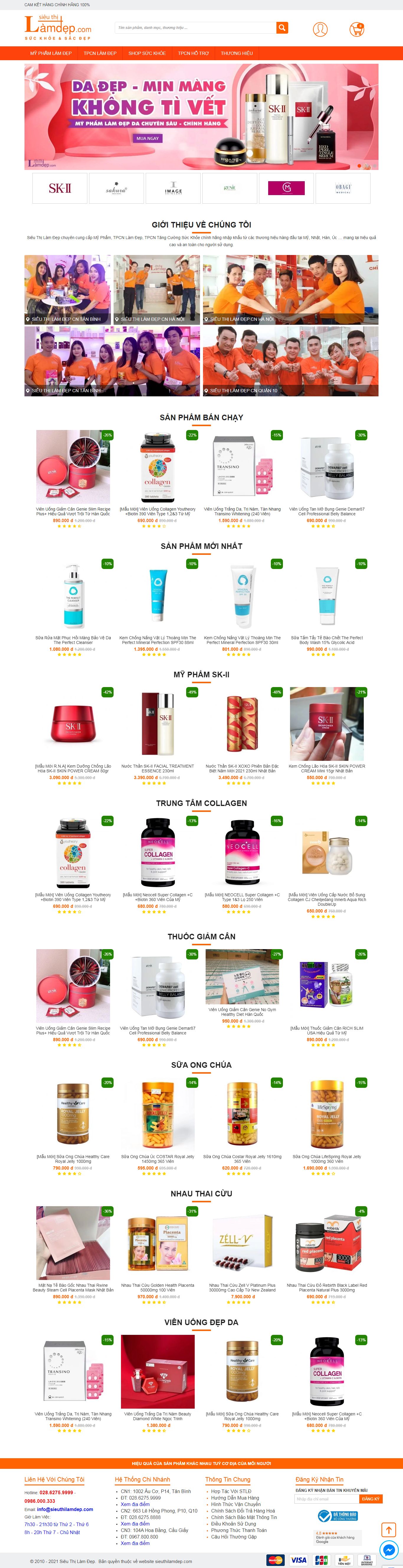 Thiết kế Web mỹ phẩm làm đẹp sieuthilamdep.com