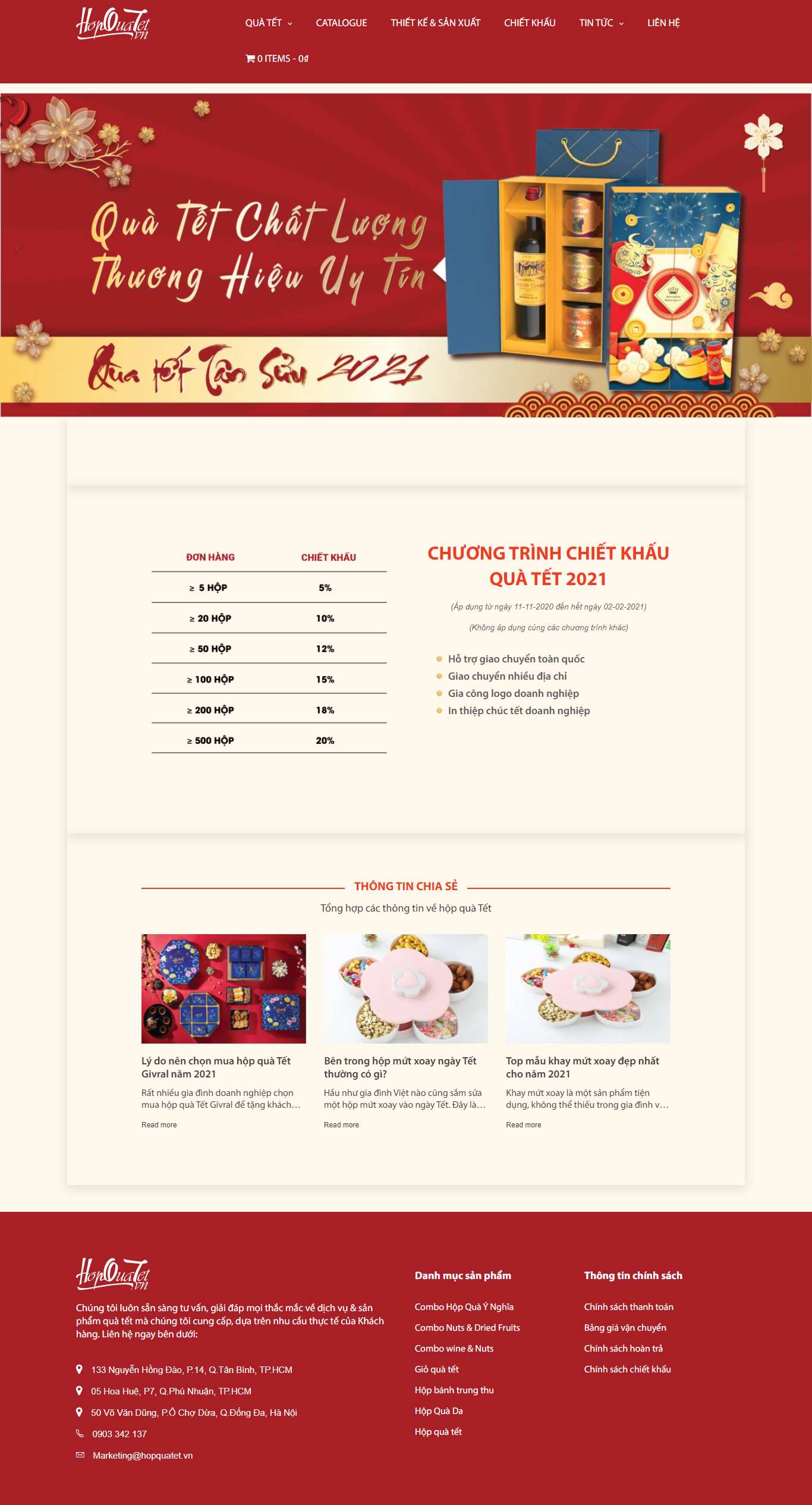 Thiết kế Web quà tết hopquatet.vn