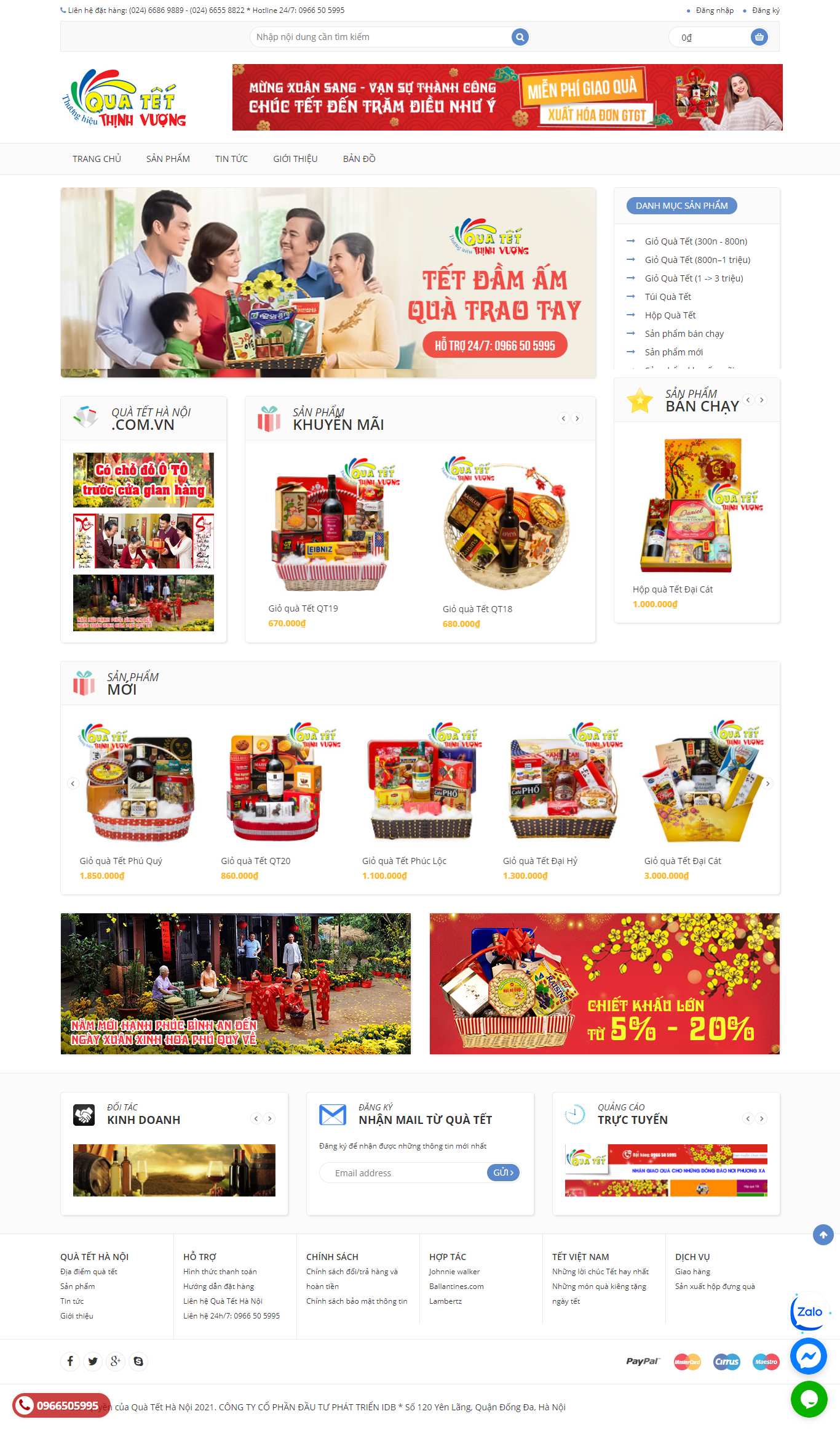 Thiết kế Web quà tết quatethanoi.com.vn