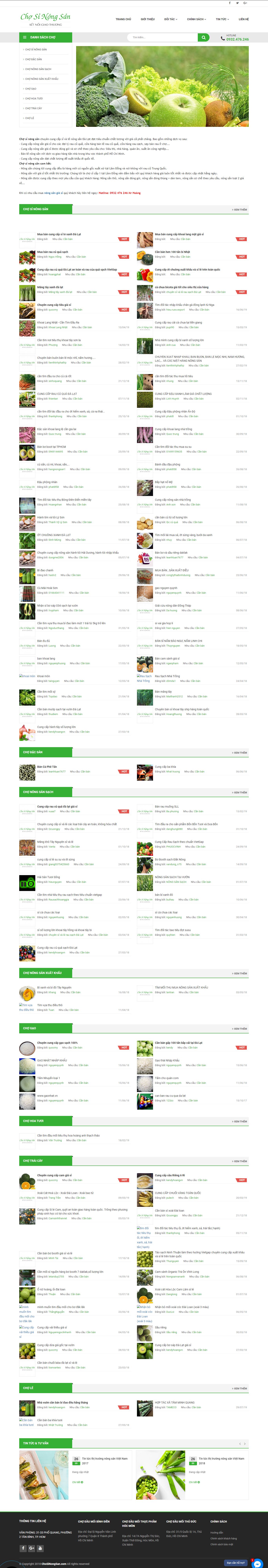 Thiết kế Web bán hoa quả sạch chosinongsan.com