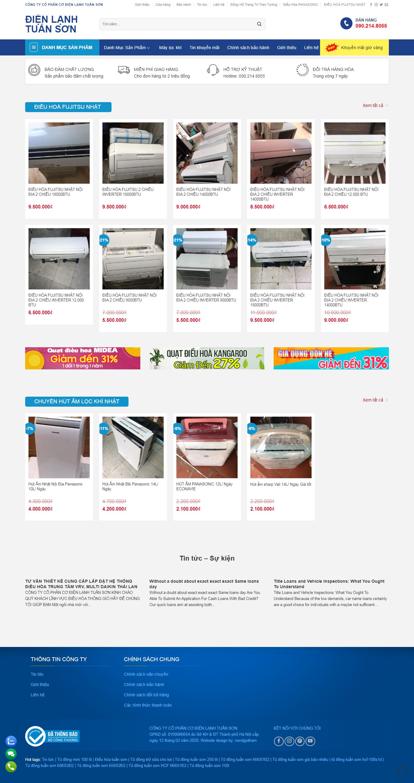 Thiết kế Web lắp đặt điều hòa dienlanhtuanson.com