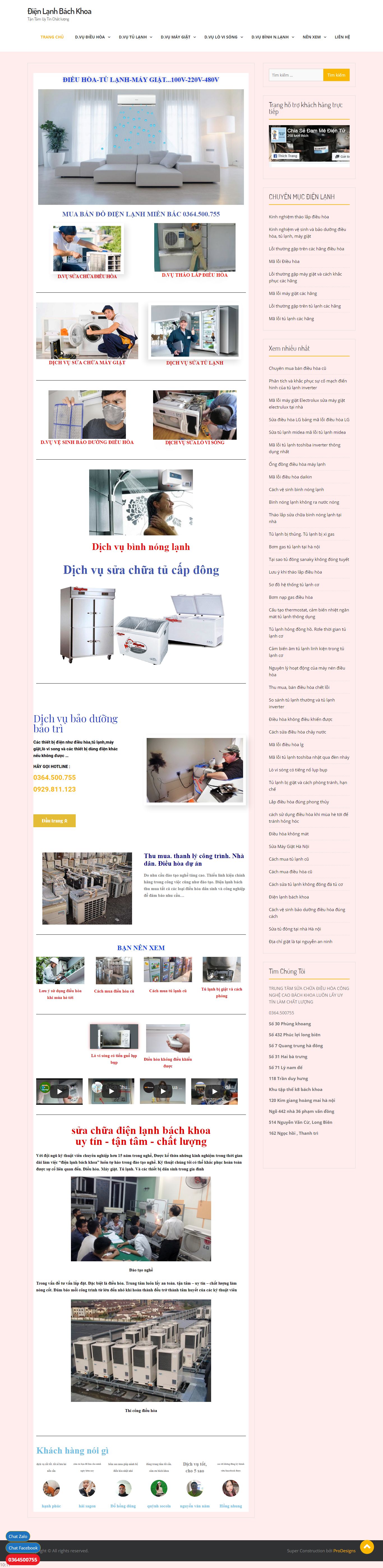 Thiết kế Web lắp đặt điều hòa dienlanhbachkhoatt.com