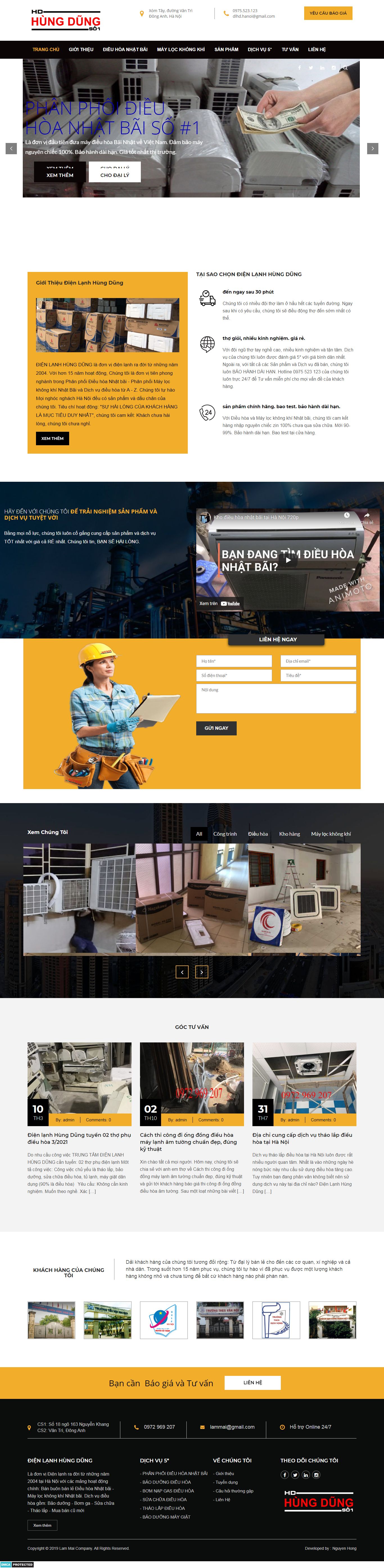 Thiết kế Web lắp đặt điều hòa dienlanhhungdung.net