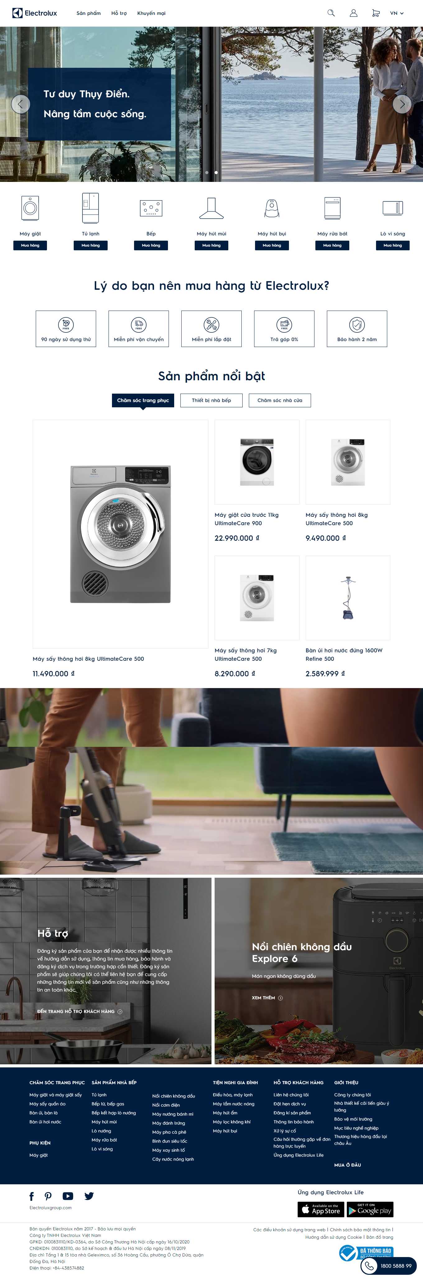 Thiết kế Web chuyên nghiệp tại tphcm electrolux.vn