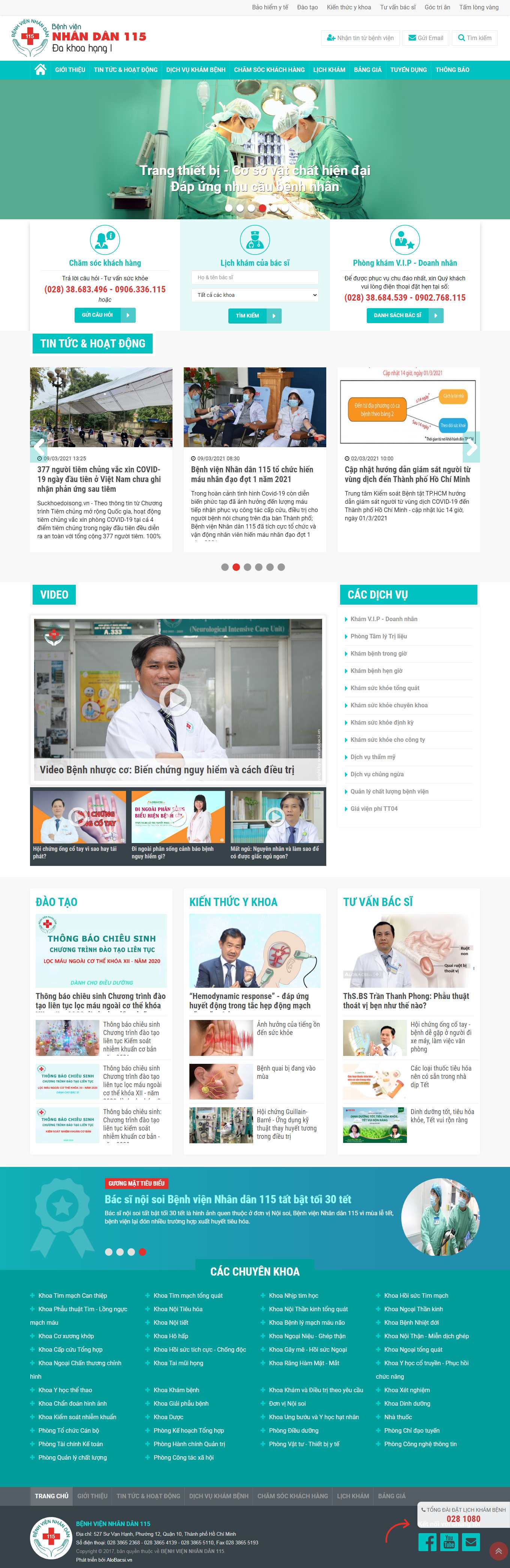 Thiết kế Web chuyên nghiệp tại tphcm benhvien115.com.vn